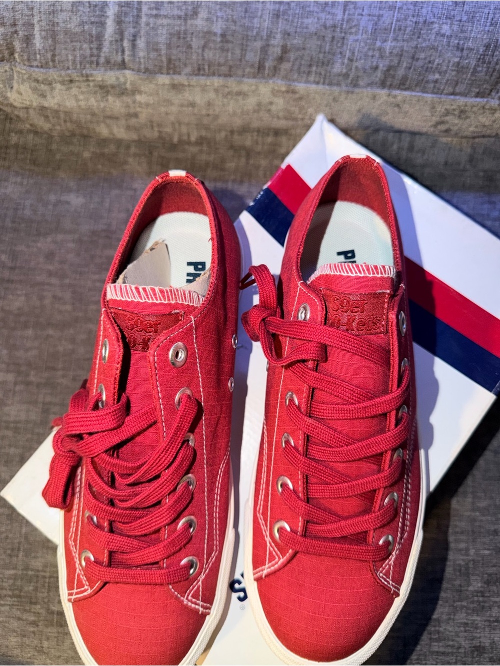 PRO-Keds 69er Lo Ripstop Brick Red Men’s Size 8 Retro Sneakers - Picture 3 of 11